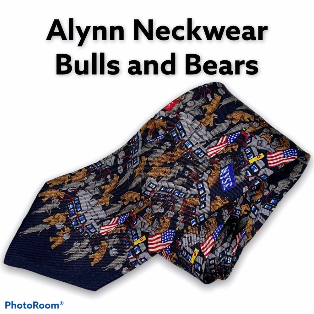 Alynn Neckwear Bulls and Bears Stock Exchange Tie